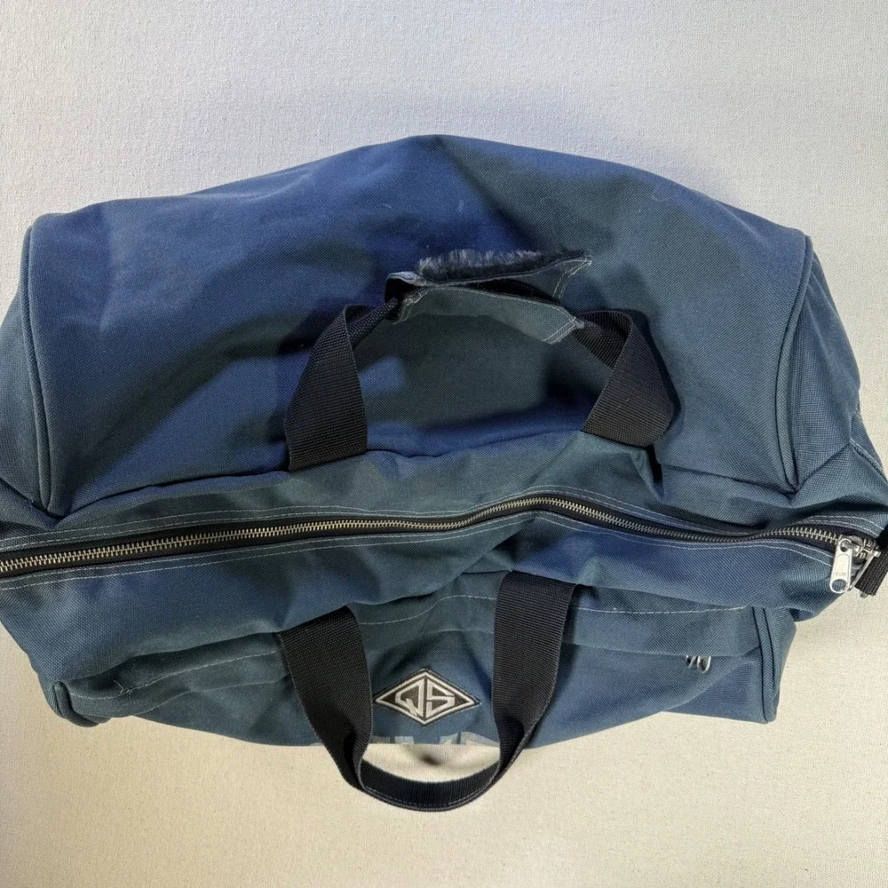 Vintage Quiksilver Duffel Bag Blue Canvas Surf Travel Gym Bag Large Graphic QS